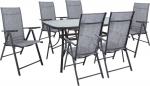 Garden furniture set DUBLIN table and 6 foldable chairs, grey