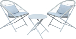 Balcony set YOLANDA 2 chairs and table, light gray