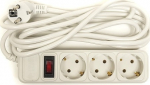 EXD Extension cord 3m, 3 sockets, with switch