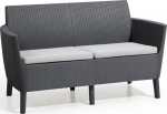 Keter Garden Salemo 2 Seater Sofa Grey