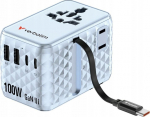 Verbatim Travel Adapter EU/UK/US GaN 2xUSB-C/2xUSB-A/1xUSB-C PD 100W blue 30192