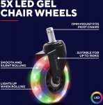 Tarvik Trust GXT701 kummi rattad toolile (5tk) RGB