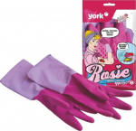 York Rosie Scented Rubber Gloves Pink Size S