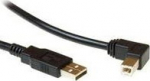 MicroConnect USB2.0 A-B 1.8m M-M, Black, USB B male angled
