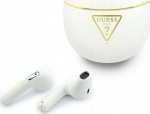 Headphones TWS Guess Gold Line Triangle white