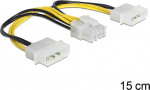 DELOCK Power cable 8pin EPS -> 2x 4pin Molex Bu/St 0.15m