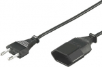 DELTACO - extension cord Schuko - IEC C7, 3 m, black
