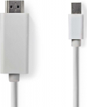 Nedis CCGP37600WT20 - 2 m - Mini DisplayPort - HDMI - Male - Male - Straight