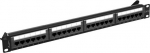 Lanberg Patch Panel 24 port 1U 19" kat.6A UTP czarny - Patch Panel 19"/1U kat. 6A, 24 ports, czarny