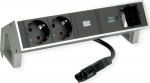 Bachmann DESK 2 Power strip, stainless steel finish, with increased contact protection