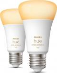 Philips Hue LED Lamp E27 2-Pack Set 1100lm White Ambiance