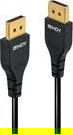 Lindy Slim Line - DisplayPort-Kabel - DisplayPort (M) bis DisplayPort (M) - DisplayPort 1.4 - 1.0m - about, unterst&uuml;tzt 4K 60 Hz (3840 x 2160), unterst&uuml;tzt 4K 60 Hz (4096 x 2160), unterst&uuml;tzt 4K 144 Hz (3840 x 2160), unterst&uuml;tzt 8K 60 Hz (7680 x 4320 ...