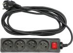 Power Strip Vorel 4 jack 3 m czarna (72631)