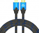 SAVIO Kabel HDMI (M) v2.1, 3m, 8K, copper, blue-black, gold tips, Ethernet/3D, CL-143