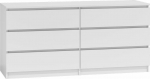 Topeshop Komoda 140cm 6 white drawers