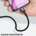 Cable USB Usams USB-A - Lightning 1 m Green (6958444945248)