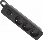 KIN Listwa zasilająca Defender SFS 3 jack 1.5 m czarna (99456)