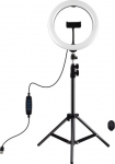 Puluz LED Ring Lamp 26cm With Desktop Tripod Mount Up To 1.1m, Phone Clamp, USB