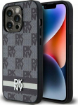 DKNY DKNY DKHCP14LPCPTSSK iPhone 14 Pro 6.1'' czarny/black hardcase Leather Checkered Mono Pattern & Printed Stripes