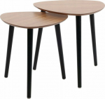 Home Styling Collection Set of three-legged pine coffee tables, 2 art