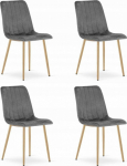 Leobert Krzesło LAVA - dark gray velvet / wood color legs x 4