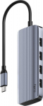 Cudy UH500 hubs and concentrators USB 3.2 Gen 1 (3.1 Gen 1) Type-C 5000 Mbit/s Szary, Silver