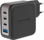 Swissten Travel Charger GaN 3x USB-C PD 100W / USB-A 18W QC