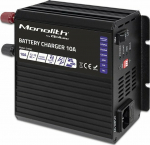 Qoltec Monolith intelligent battery charger LiFePO4 AGM GEL SLA | 10A | 12V