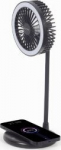 Gembird Desktop Wireless Charger with Fan with Lamp