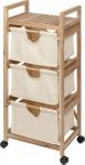 ACINA bathroom cabinet with three, material containers, acacia wood, WENKO