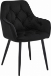 Leobert YORK chair - black velvet / black legs x 1