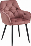 Leobert YORK chair - velvet pink / black legs x 1