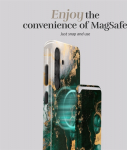MIO Green Marble Magsafe Case Compatible Card Holder, gold marble