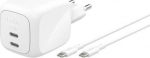 Belkin Ladeger&auml;t Dual USB-C 67W PD PPS+2m Kabel WCH020kq2MWH-B6