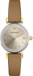 Emporio Armani AR11770 Women&rsquo;s Watch 28mm Champagne Dial Brown Leather Strap