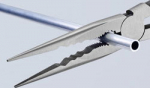 KNIPEX Long Reach Needle Nose Pliers with transverse profiles