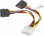 Lanberg Molex - SATA x2, 0.15m, Wielokolorowy (CA-HDSA-11CU-0015)