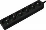 Logilink power strip 6-compartment with protective contact , schw