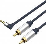 Shiverpeaks Klinkenkabel 3.5mm flex. Winkel auf 2 Cinch 0.75