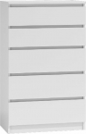Topeshop Roomy cupboard 5 mallow drawers m5 White