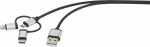 Renkforce RF-3335108 - 1 m - USB A - USB C/Micro-USB B/Lightning - USB 2.0 - 0.48 Gbit/s - Grau