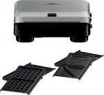 Braun Snack Maker 5 SM5005 srebrny - Moc [W]: 800 | Color: czarny | 2 pairs of interchangeable toast and waffle plates | Dimensions [wys.x D.x W. cm]: 27.5x25x10.5