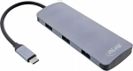 InLine InLine&reg; USB 3.2 Gen.2 Hub, 4x USB-C + 3x USB-A, PD 100W, aluminium, grey