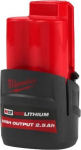 Milwaukee M12 HB2.5 High output 2.5 Ah batteri