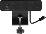 DELTACO power panel, 3 outlet, 1x21W A+C USB-laturi, GST18-connection