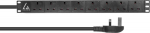 Lanview UK Rack mount power strip, 1U, 13A with 8x UK socket and