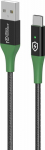 MicroConnect Smart Charge USB-A to USB-C, Cable 1m Black/Green Smart