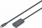 Kabel USB DIGIT USB-A - USB-C 5 m Czarny (DA-73110)