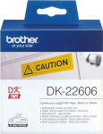 Kleepkirjalint Brother DK22606, jooksev kileteip 62mm x 15.24m, kollane kile