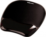 Fellowes | Mouse pad with wrist support CRYSTAL | Mouse pad with wrist pillow | 202 x 235 x 25 mm | Black